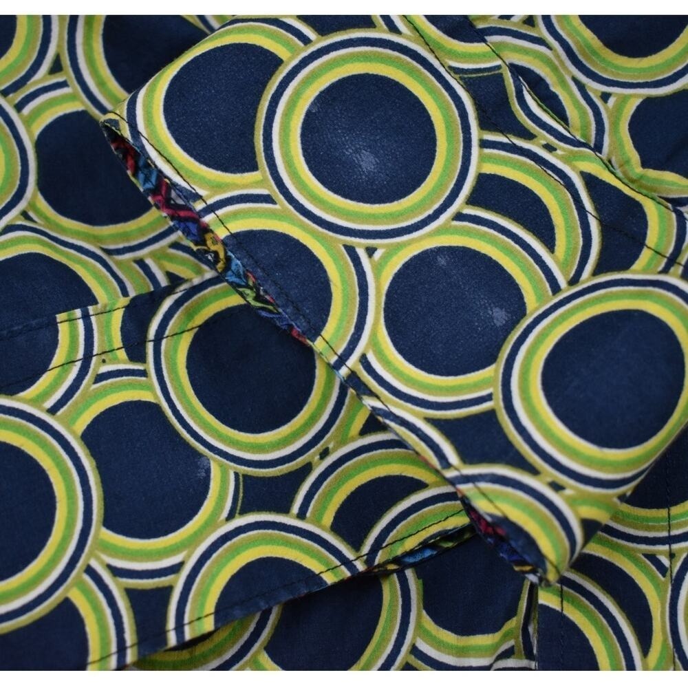 David Smith Australia Button Up Shirt Mens L Blue Green Long Sleeve Geometric - Picture 11 of 11